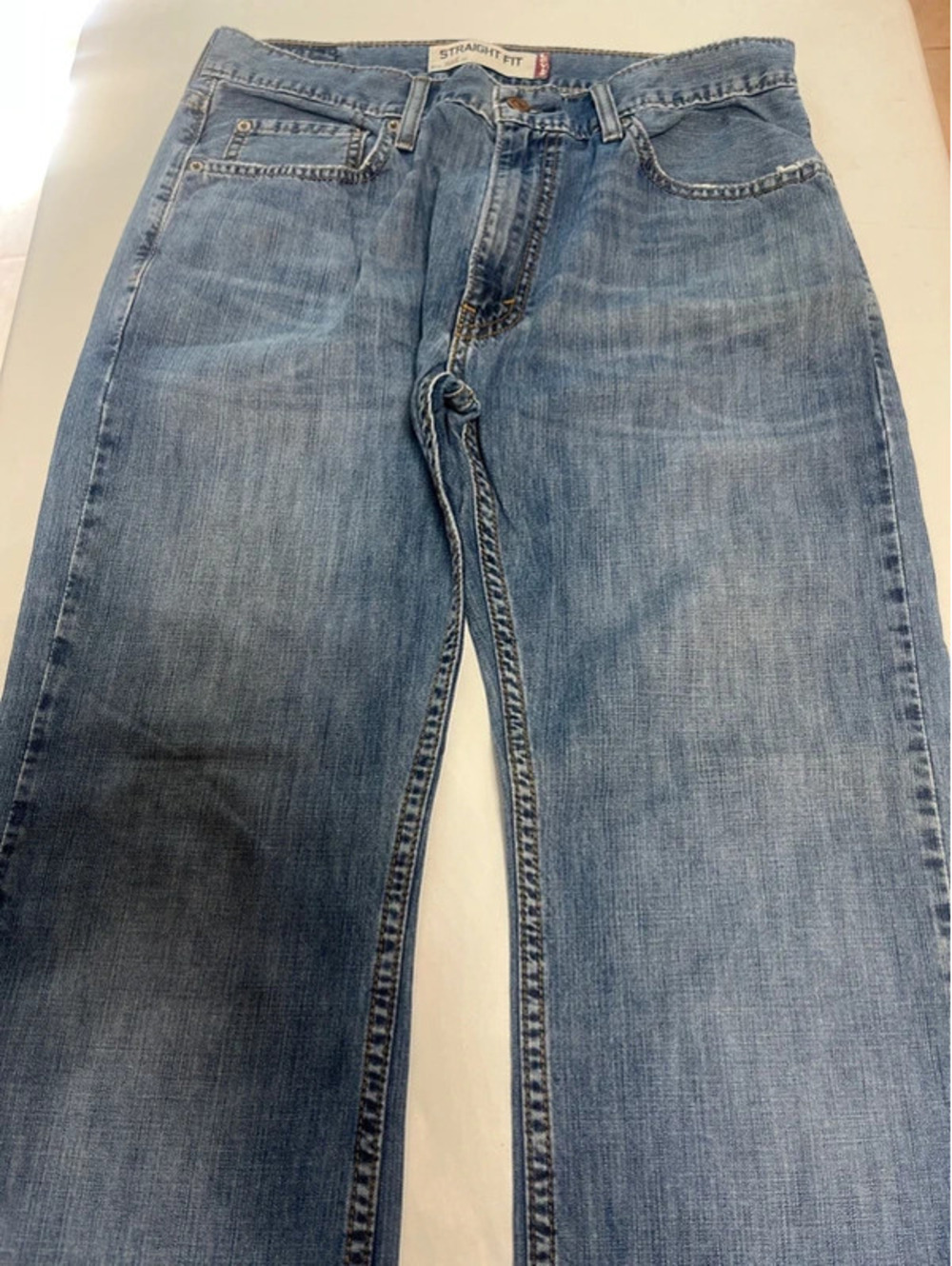005 Levi's 505 Regular Fit Straight Leg Jeans Light Wash Blue Men's Size 32x30